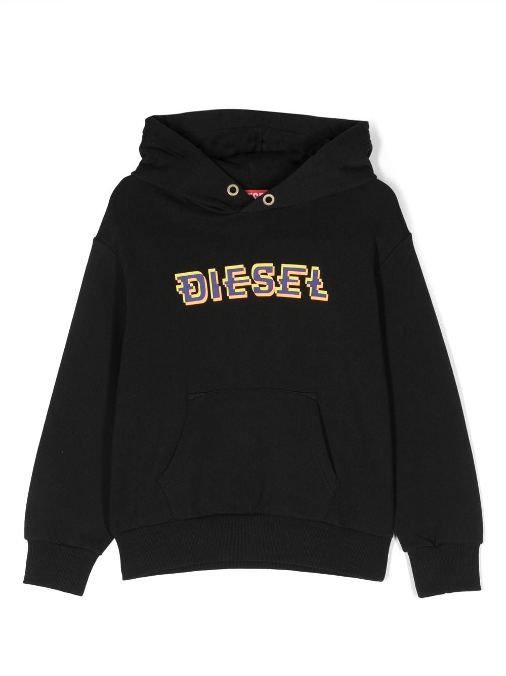 Diesel Kids logo-print cotton hoodie - Black von Diesel Kids