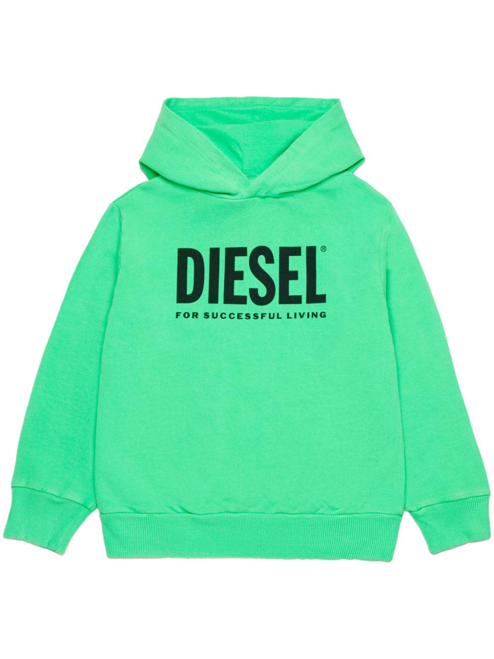 Diesel Kids logo-print cotton hoodie - Green von Diesel Kids