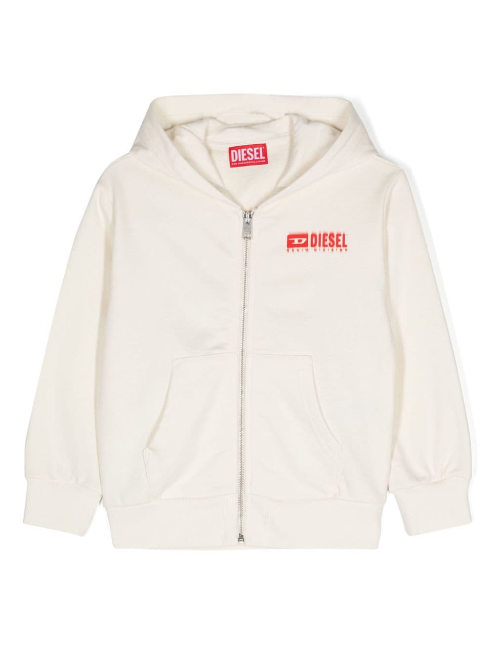 Diesel Kids logo-print cotton hoodie - White von Diesel Kids