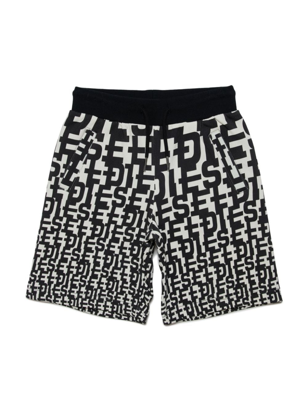 Diesel Kids logo-print cotton shorts - Black von Diesel Kids