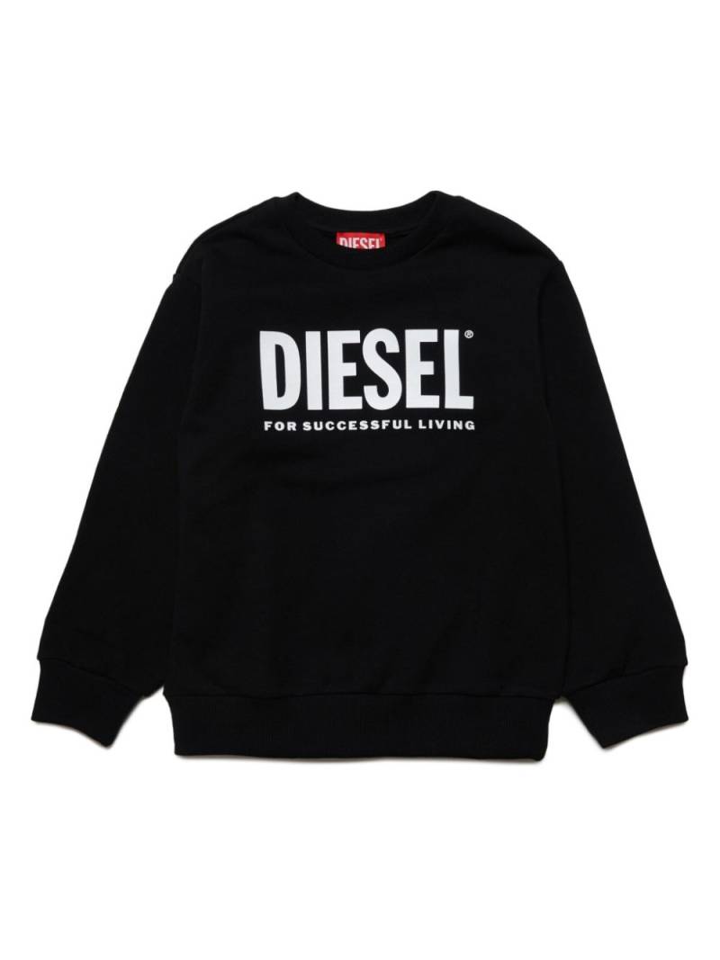 Diesel Kids logo-print cotton sweatshirt - Black von Diesel Kids