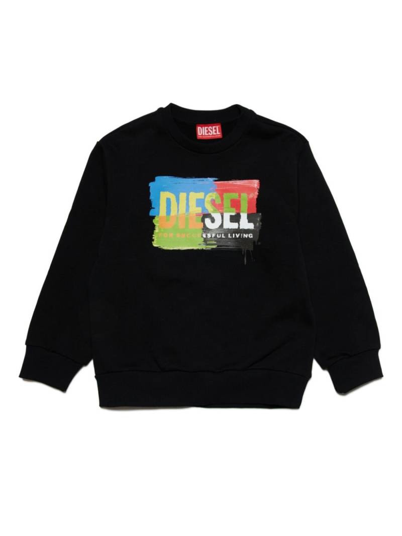 Diesel Kids logo-print cotton sweatshirt - Black von Diesel Kids