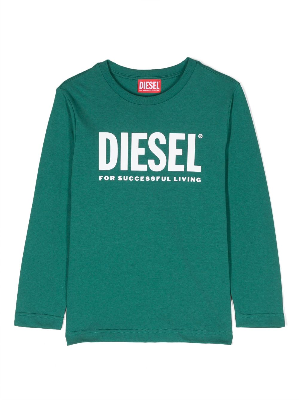 Diesel Kids logo-print cotton sweatshirt - Green von Diesel Kids