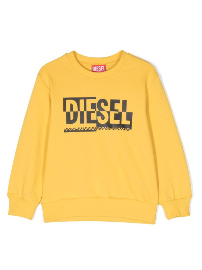 Diesel Kids logo-print cotton sweatshirt - Yellow von Diesel Kids