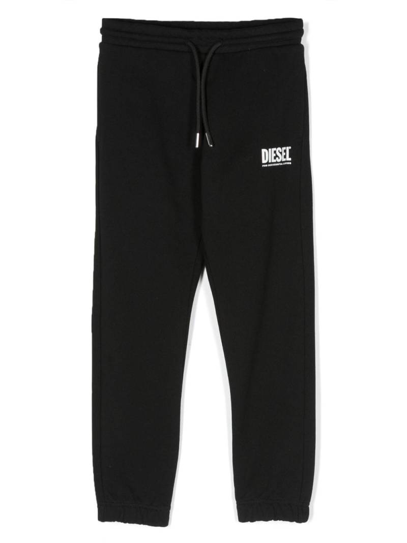 Diesel Kids logo-print cotton track pants - Black von Diesel Kids