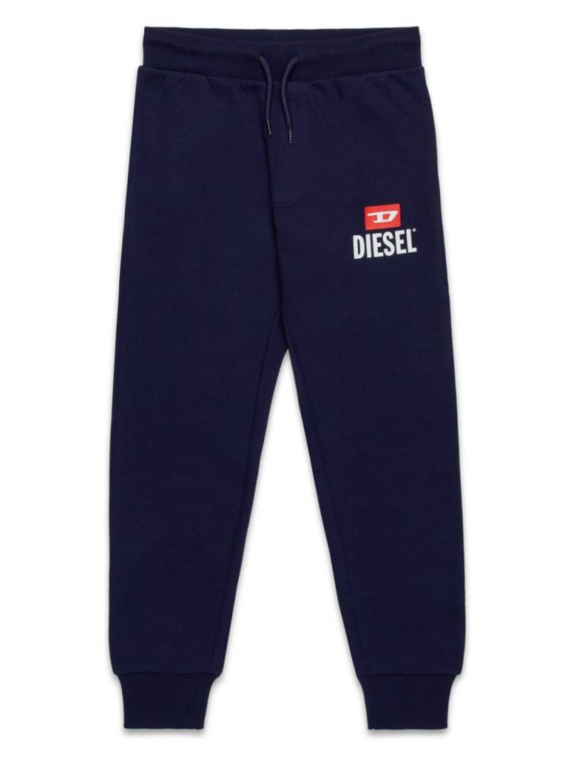 Diesel Kids logo-print cotton track pants - Blue von Diesel Kids