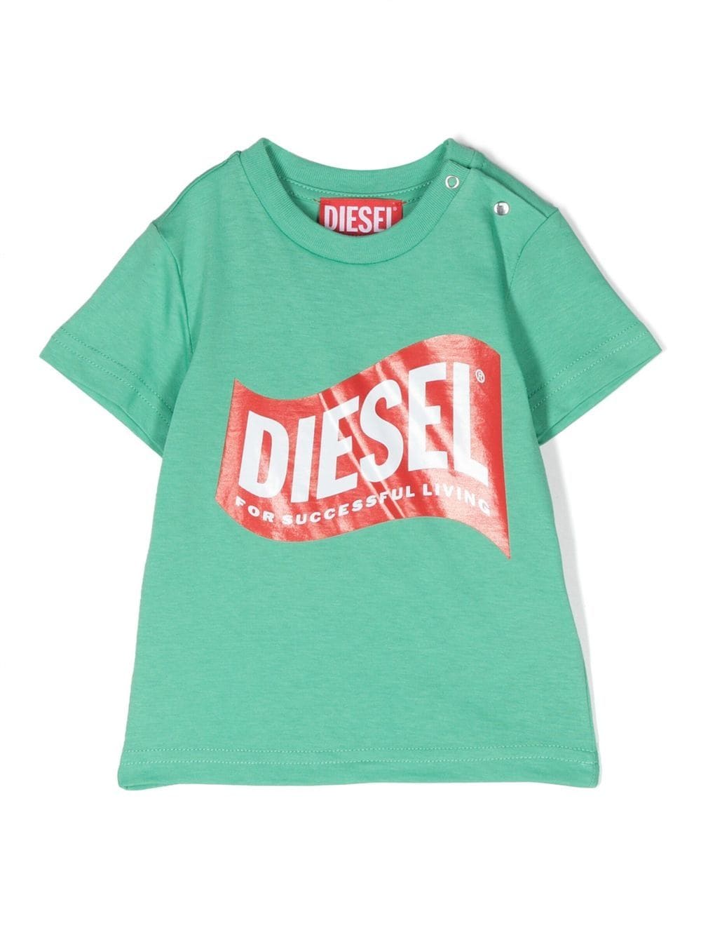 Diesel Kids logo-print detail T-shirt - Green von Diesel Kids