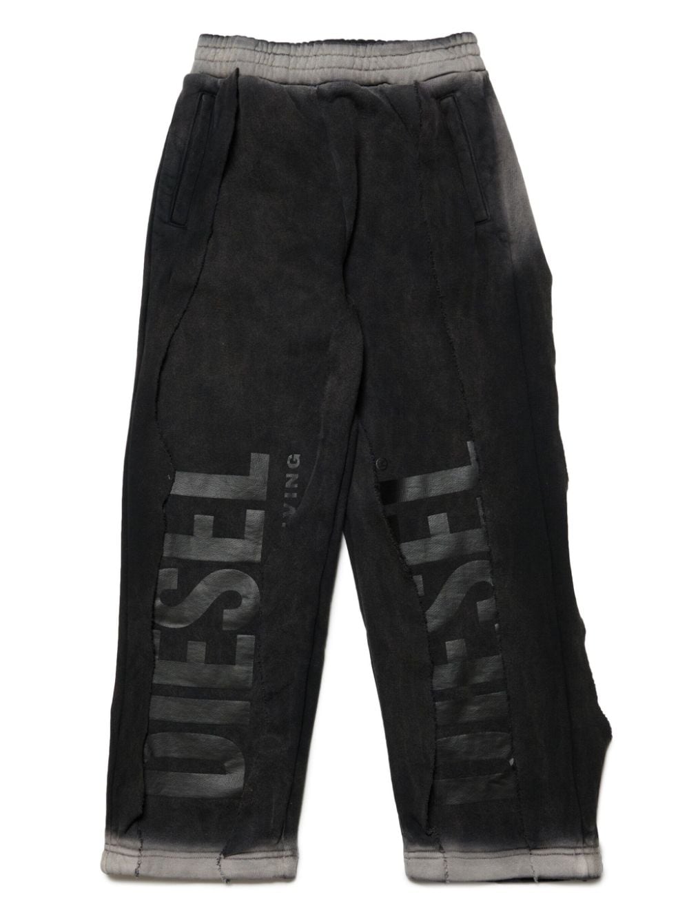 Diesel Kids logo-print faded-effect track trousers - Black von Diesel Kids