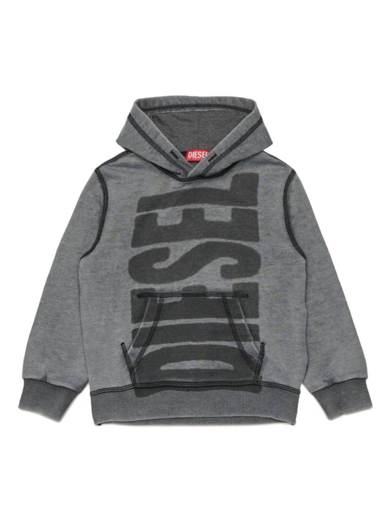 Diesel Kids logo-print hoodie - Grey von Diesel Kids