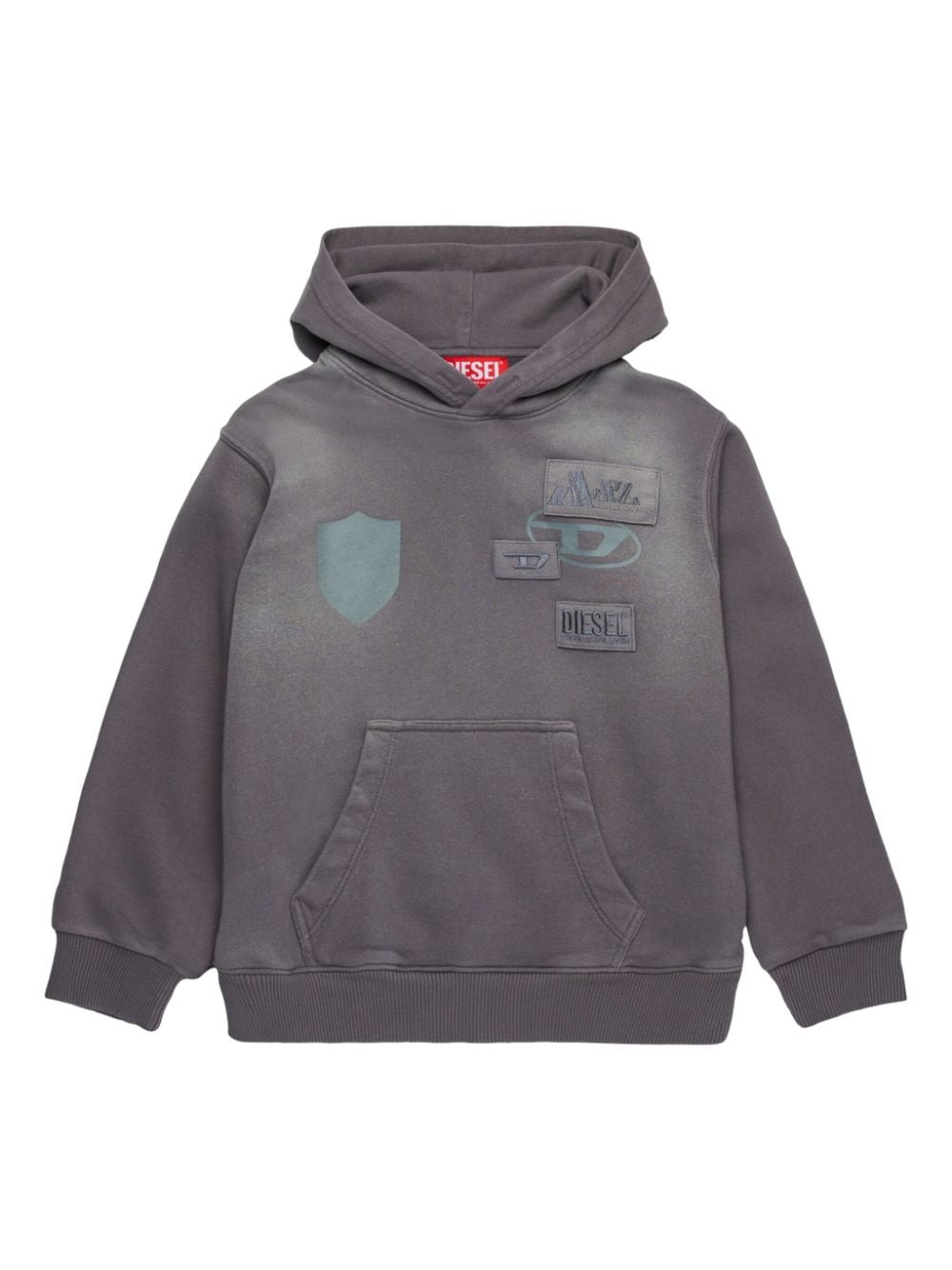 Diesel Kids logo-print hoodie - Grey von Diesel Kids