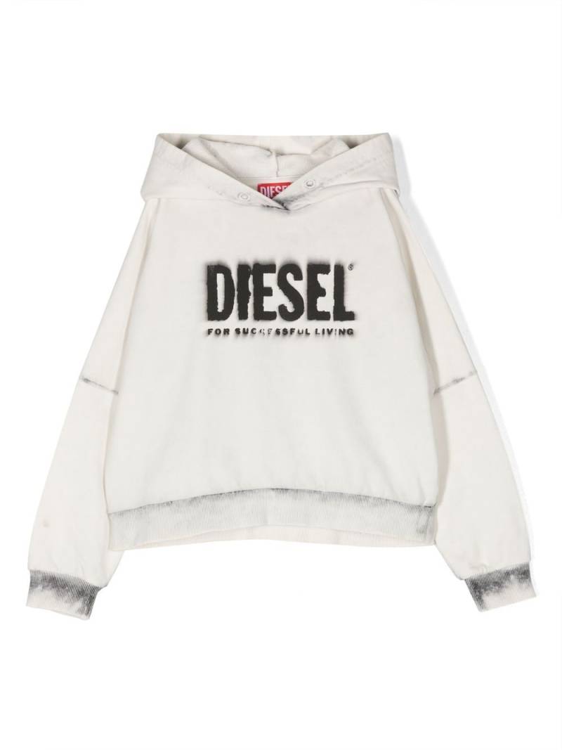 Diesel Kids logo-print hoodie - White von Diesel Kids