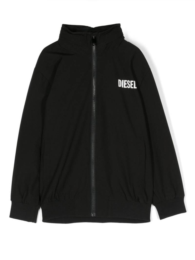 Diesel Kids logo-print jacket - Black von Diesel Kids