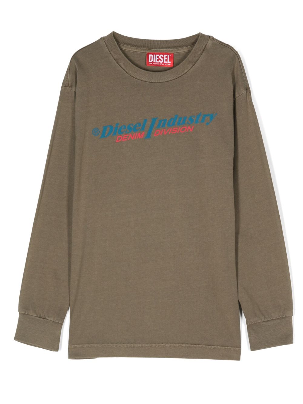 Diesel Kids logo-print long-sleeve T-shirt - Green von Diesel Kids