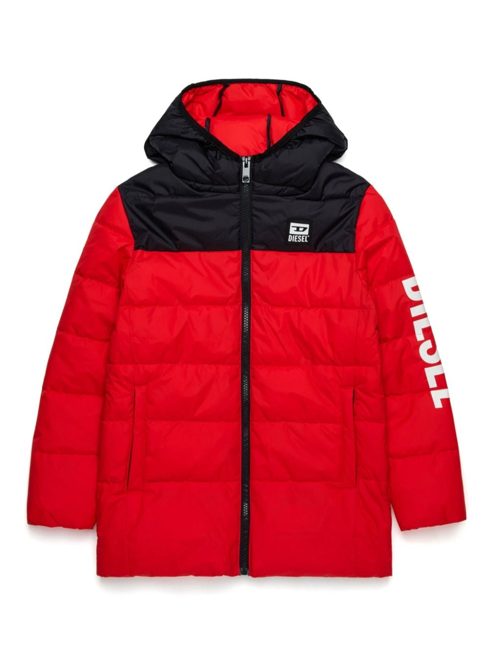 Diesel Kids logo-print padded coat - Red von Diesel Kids