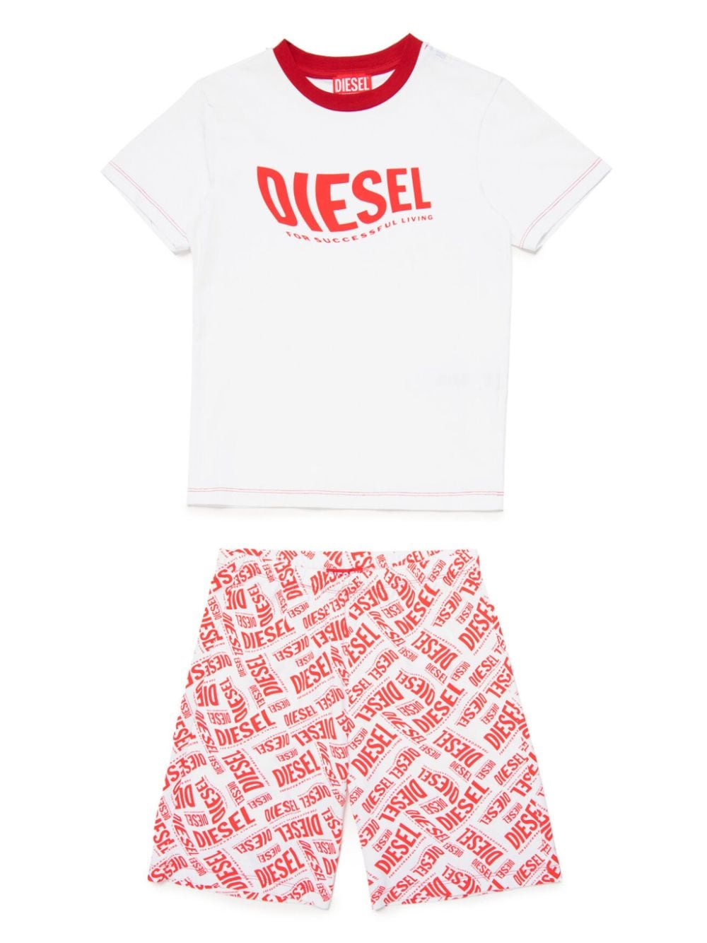 Diesel Kids logo-print pajama set - White von Diesel Kids