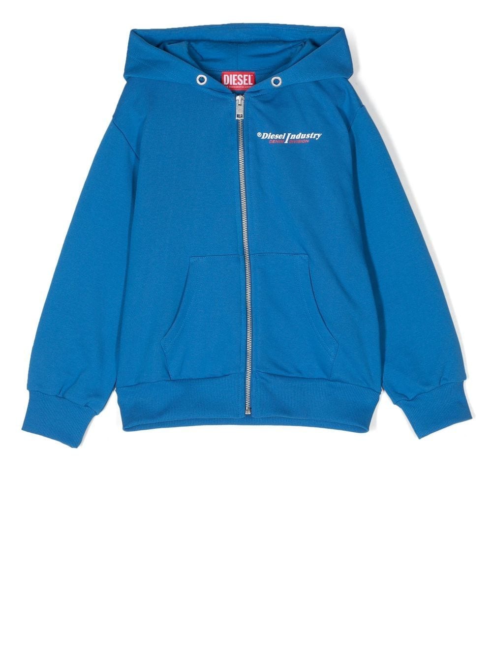 Diesel Kids logo-print zip-up hoodie - Blue von Diesel Kids