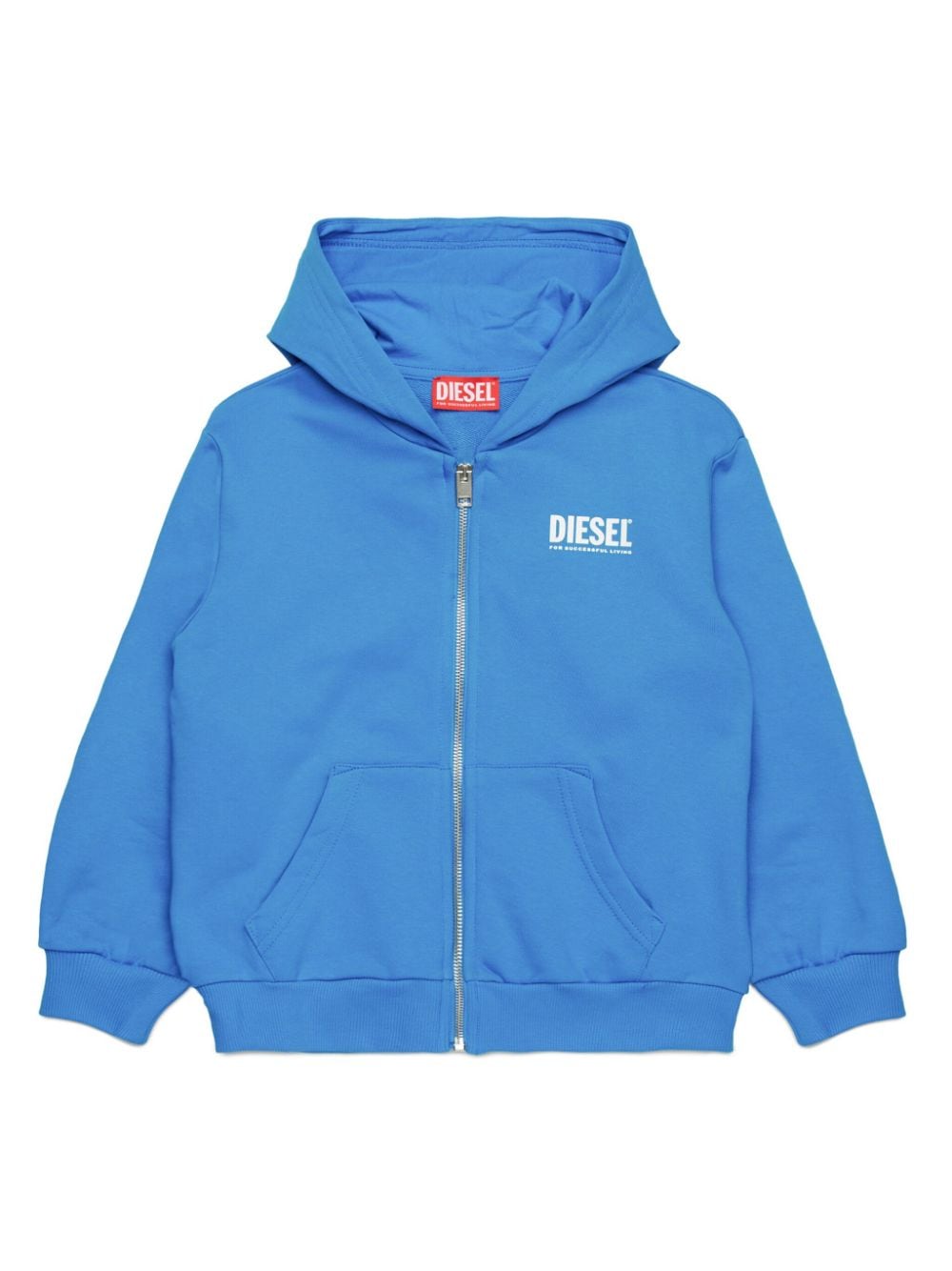 Diesel Kids logo-print zip-up hoodie - Blue von Diesel Kids