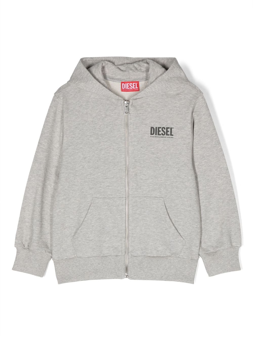 Diesel Kids logo-print zip-up hoodie - Grey von Diesel Kids