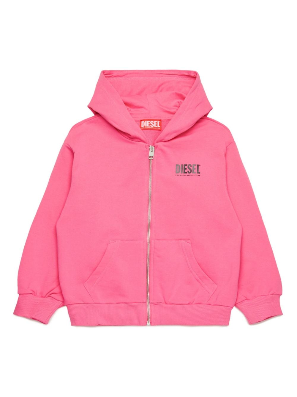 Diesel Kids logo-print zip-up hoodie - Pink von Diesel Kids