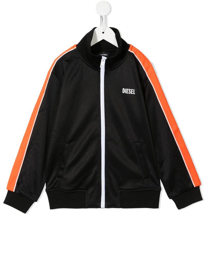 Diesel Kids logo-print zip-up track jacket - Black von Diesel Kids