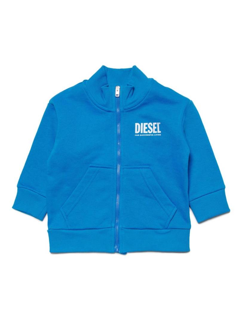 Diesel Kids zip-up cotton sweatshirt - Blue von Diesel Kids