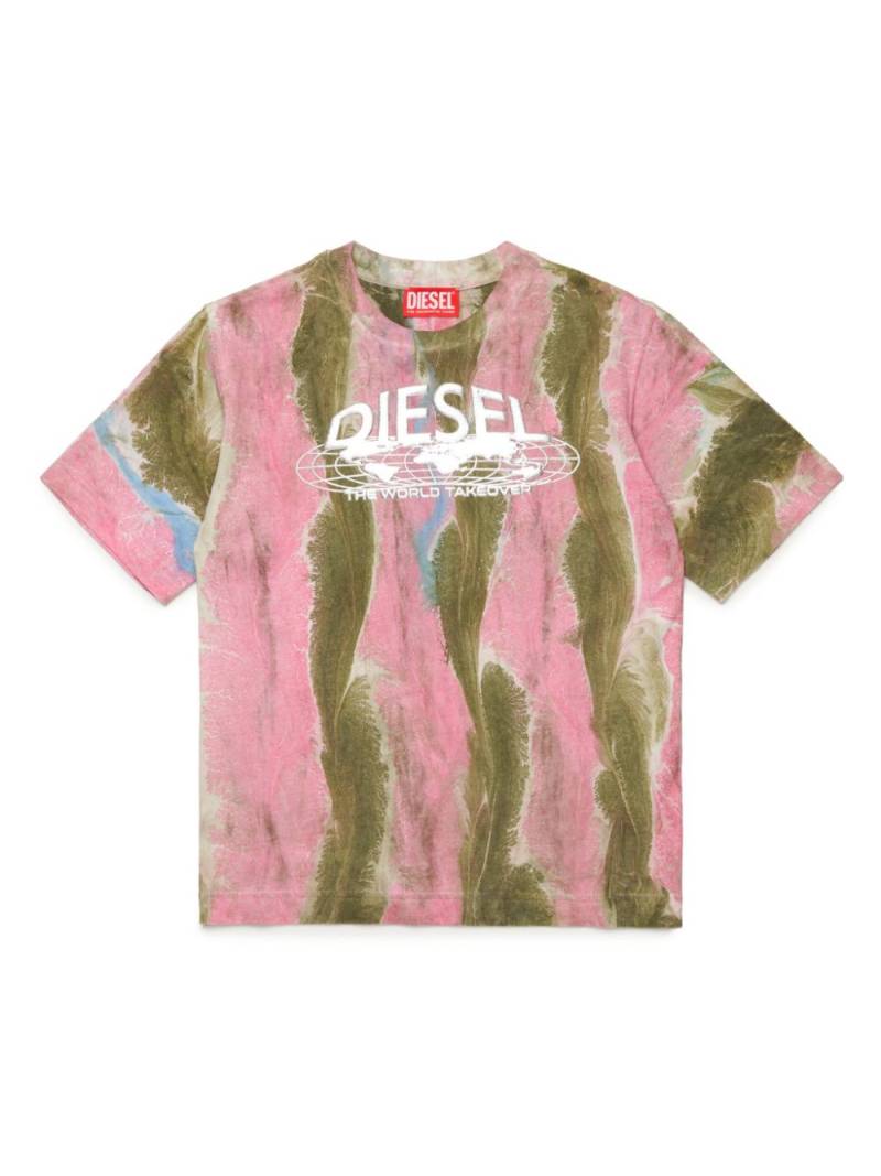 Diesel Kids marble-print cotton T-shirt - Pink von Diesel Kids