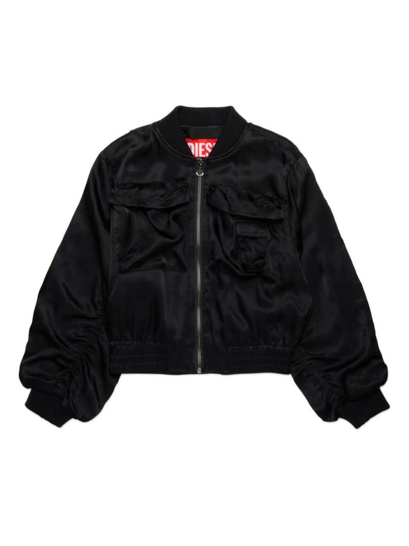 Diesel Kids satin bomber jacket - Black von Diesel Kids