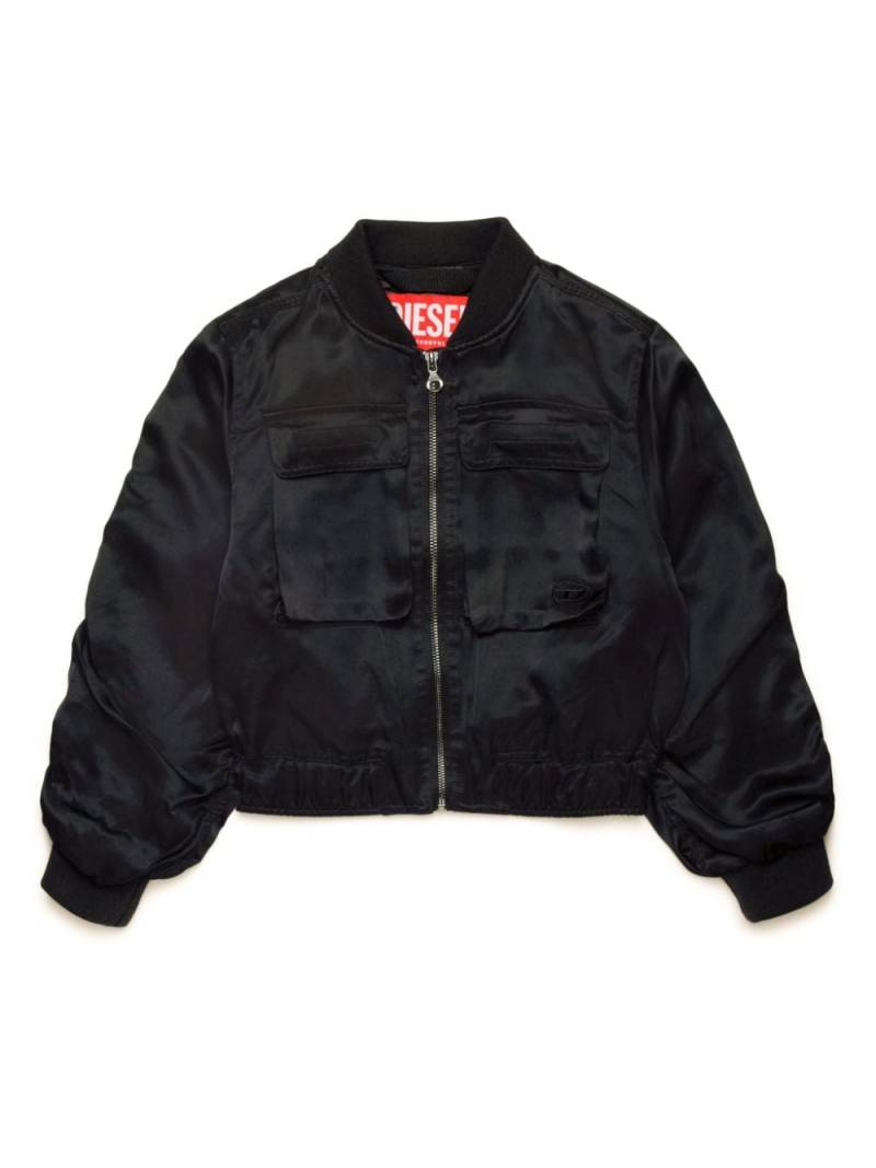 Diesel Kids satin-weave bomber jacket - Black von Diesel Kids