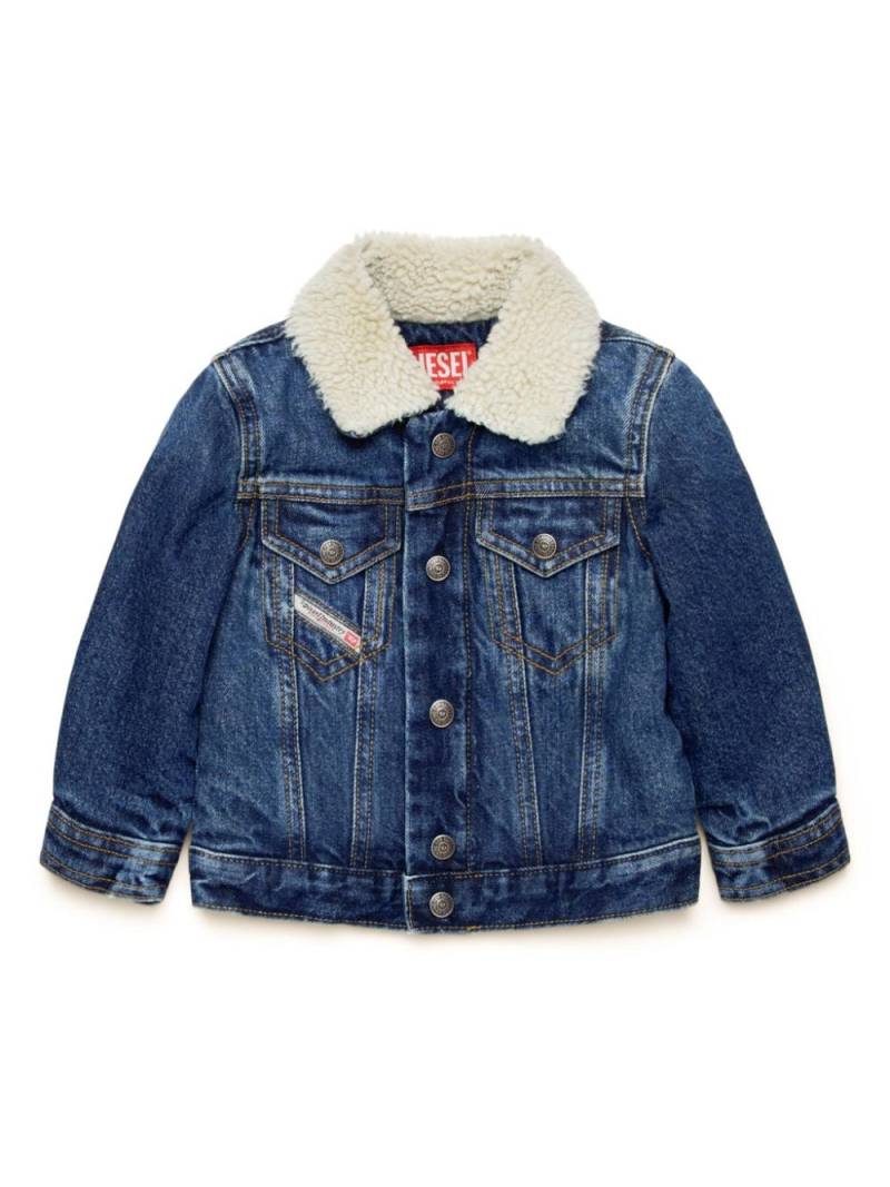 Diesel Kids shearling-collar denim jacket - Blue von Diesel Kids