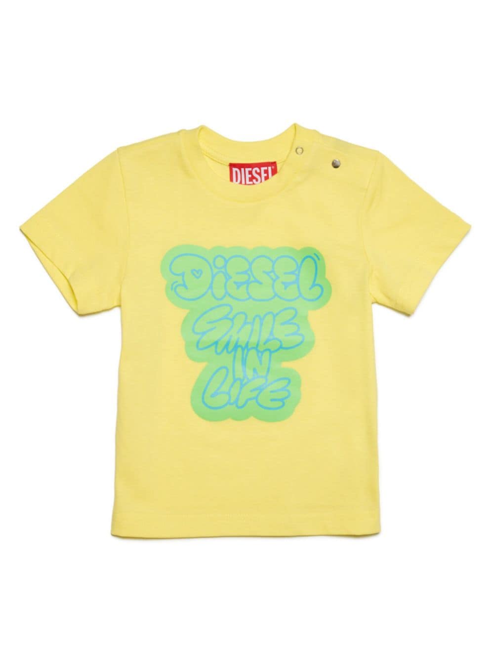 Diesel Kids slogan-print cotton T-shirt - Yellow von Diesel Kids