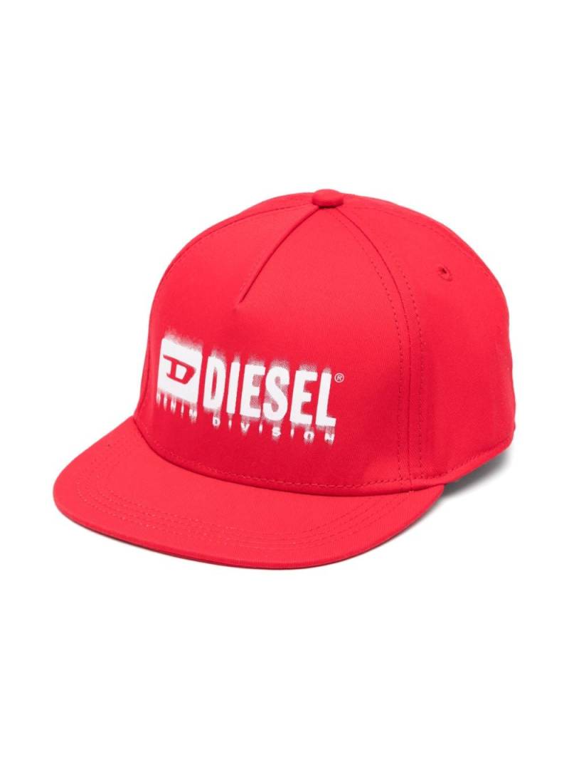 Diesel Kids smudged-logo baseball cap - Red von Diesel Kids