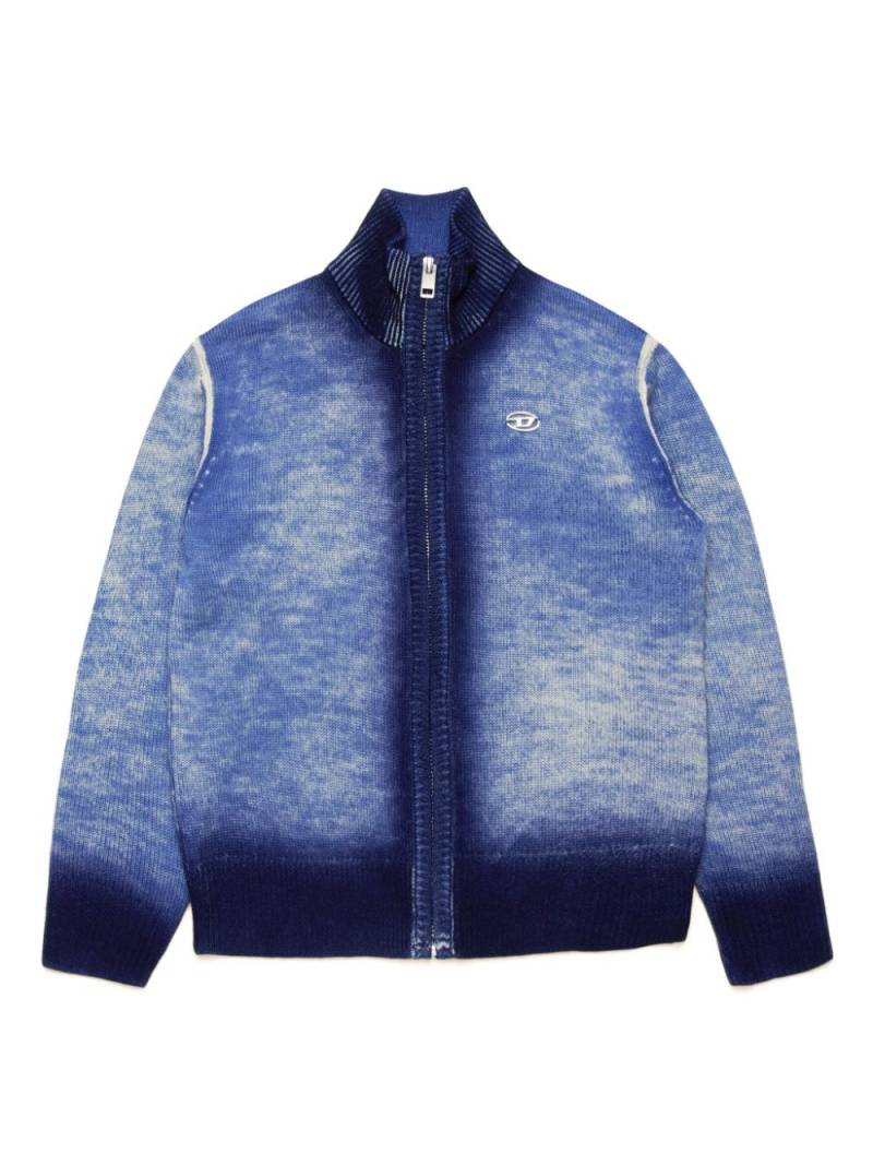 Diesel Kids sprayed-finish zip-up cardigan - Blue von Diesel Kids