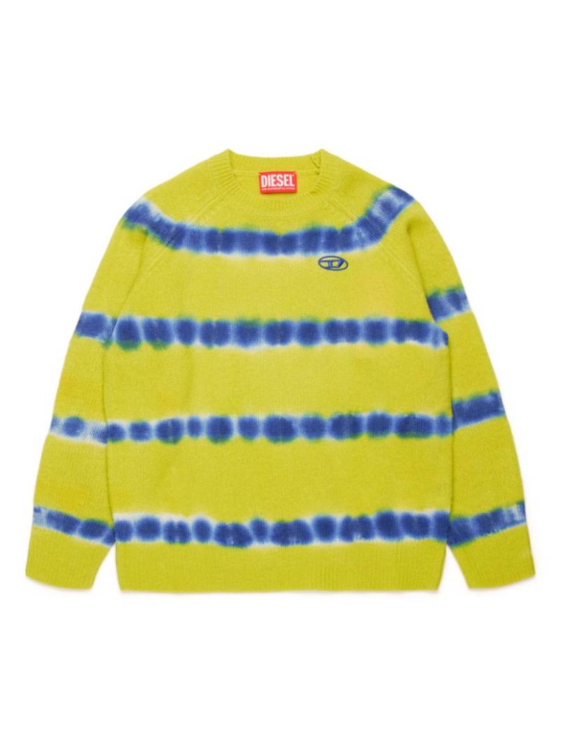 Diesel Kids two-tone tie-dye wool pullover - Yellow von Diesel Kids