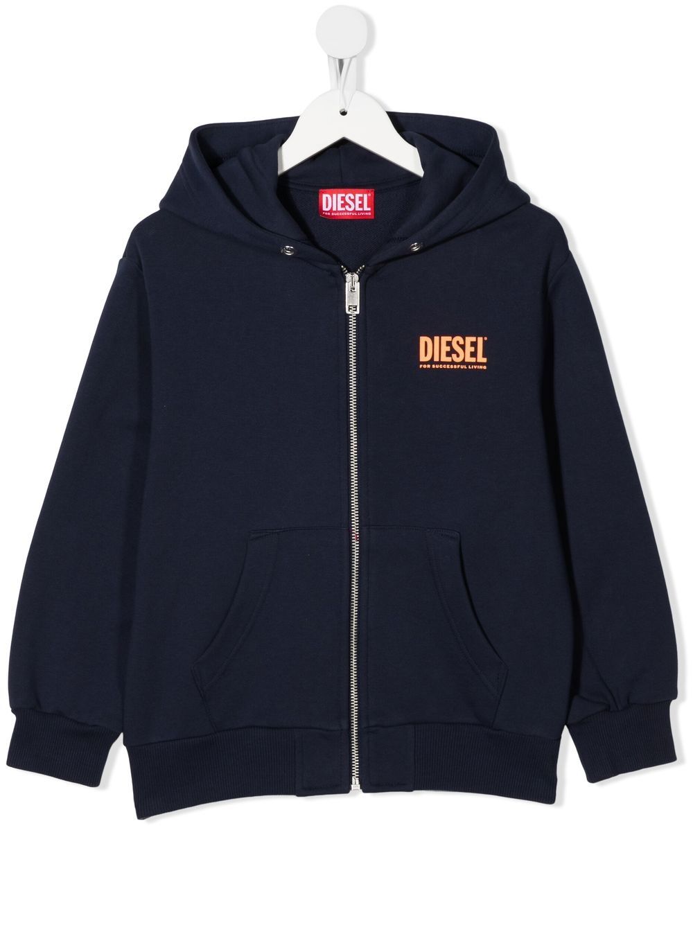 Diesel Kids zip-front logo hoodie - Blue von Diesel Kids