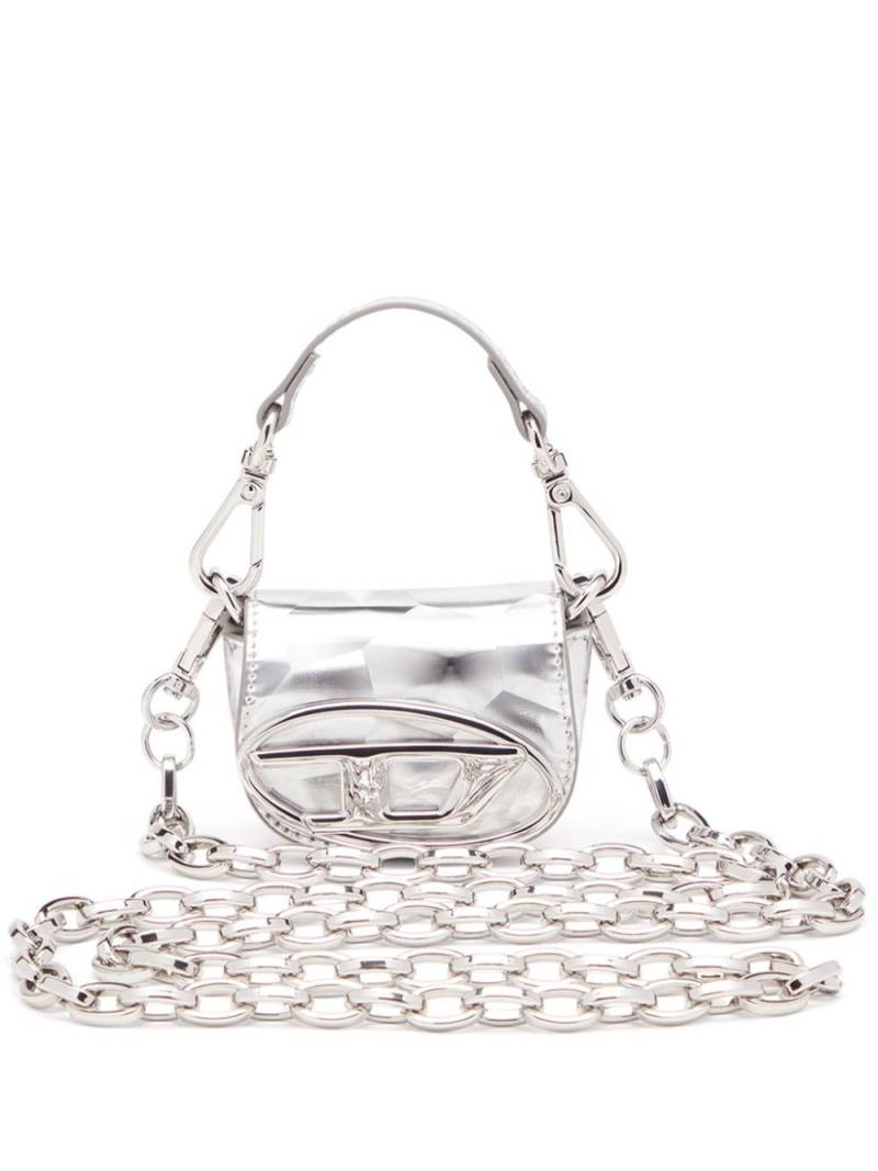 Diesel 1dr Xxs metallic-leather shoulder bag - Silver von Diesel