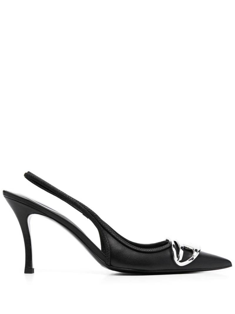 Diesel D-Venus 80mm leather slingback pumps - Black von Diesel