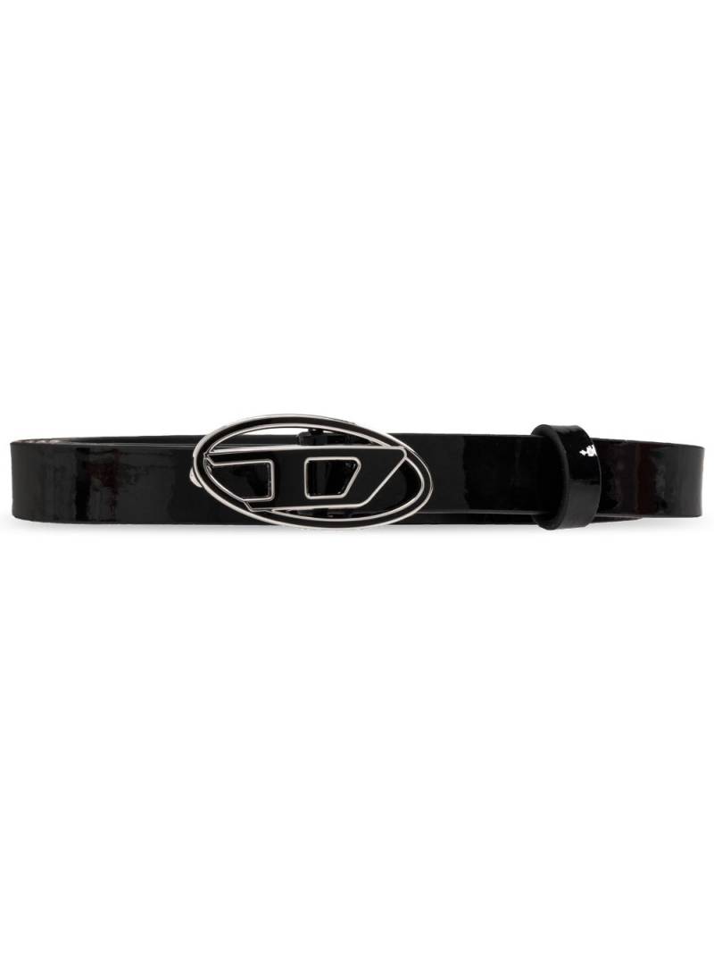 Diesel B-1dr patent-leather belt - Black von Diesel