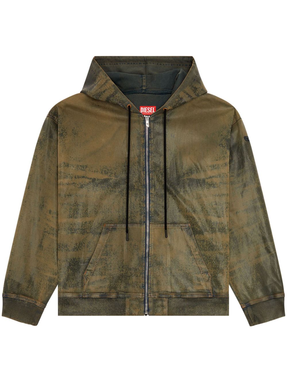 Diesel CL-D-GIR-S distressed hooded jacket - Brown von Diesel