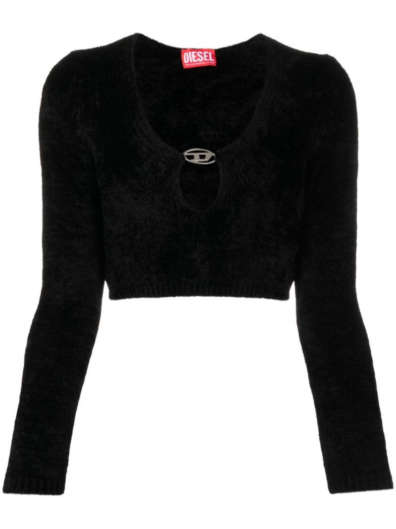 Diesel Cheryl logo-plaque crop top - Black von Diesel