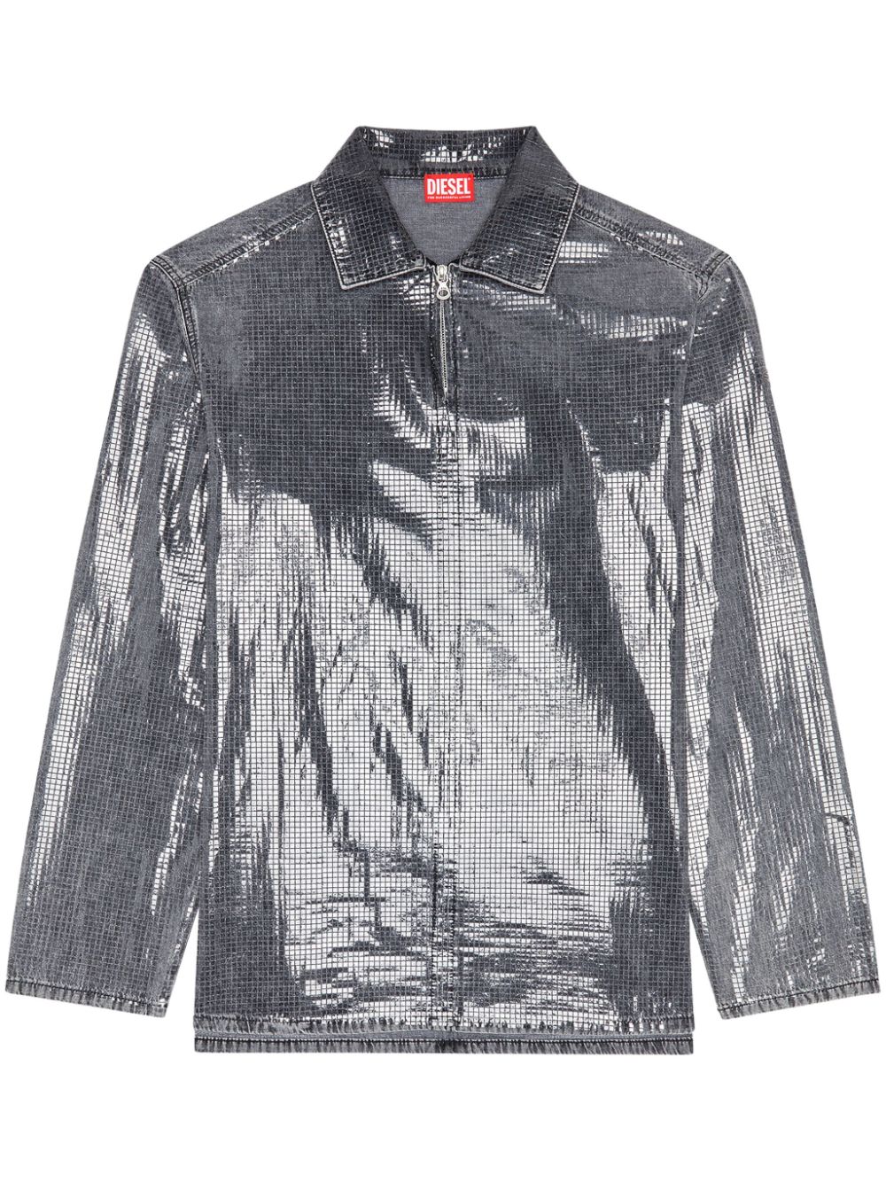 Diesel D-Brad-S high-shine denim shirt - Black von Diesel