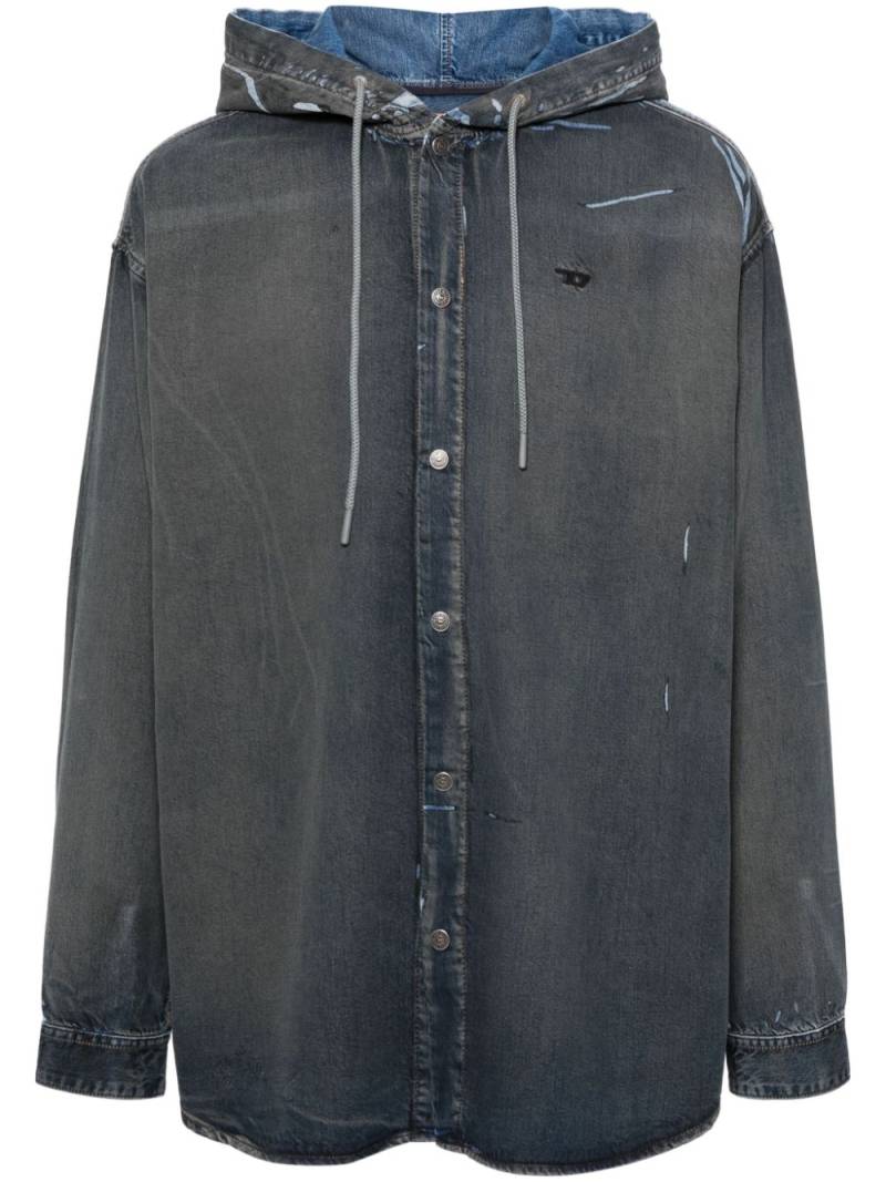 Diesel D-Dewny-Hood shirt - Grey von Diesel