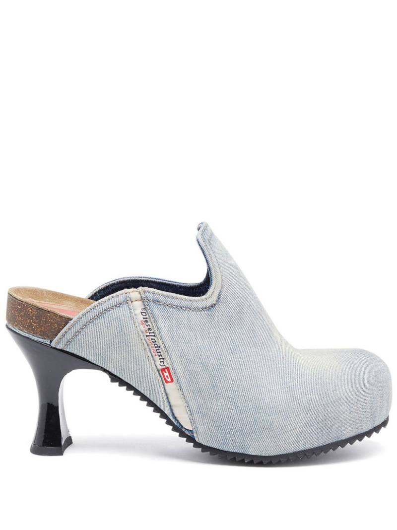 Diesel D-Woodstock W 80mm denim mules - Blue von Diesel