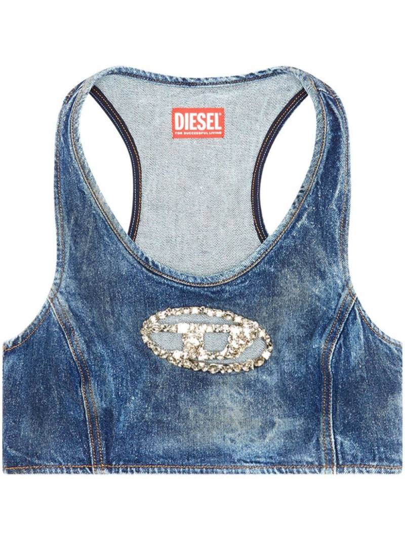 Diesel De-Top-Fsd crystal-embellished top - Blue von Diesel