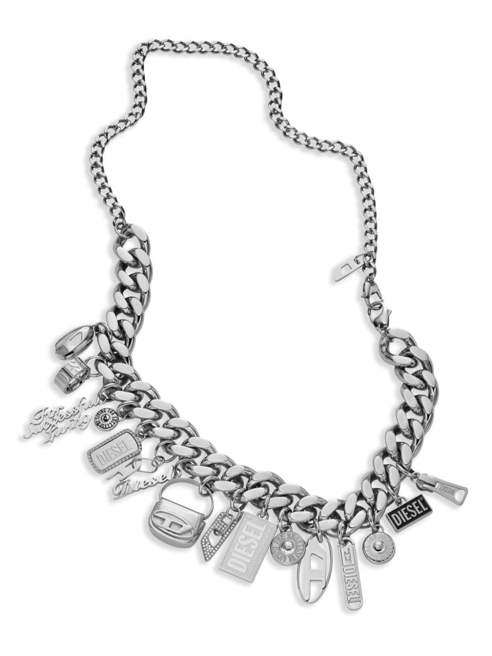 Diesel Dx1521 logo-charms necklace - Silver von Diesel