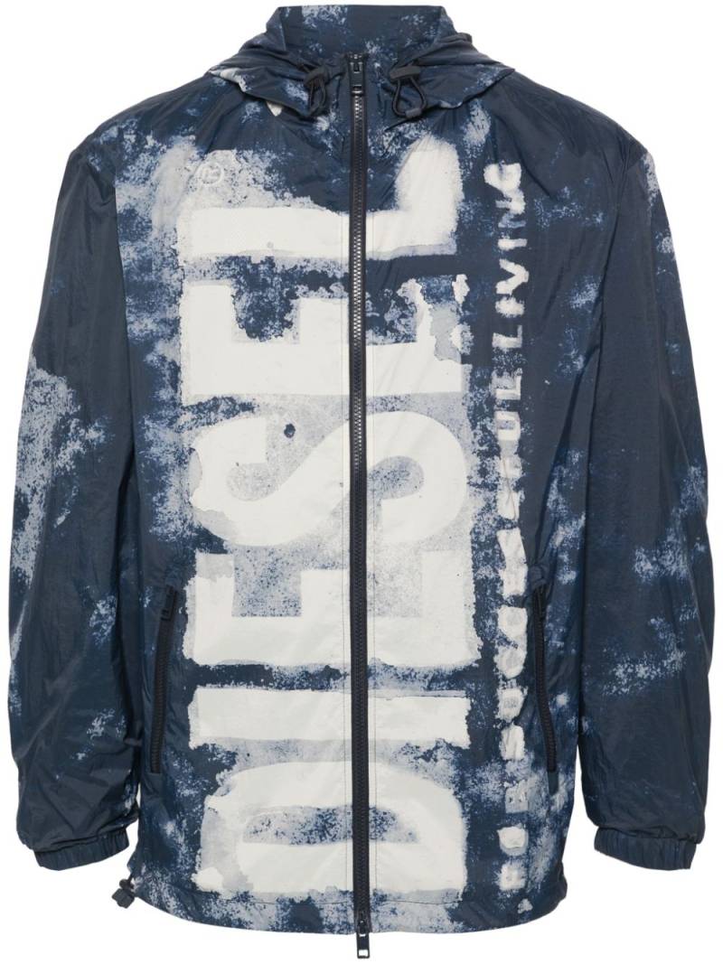 Diesel J-Warrett-Logo-Logo hooded jacket - Blue von Diesel