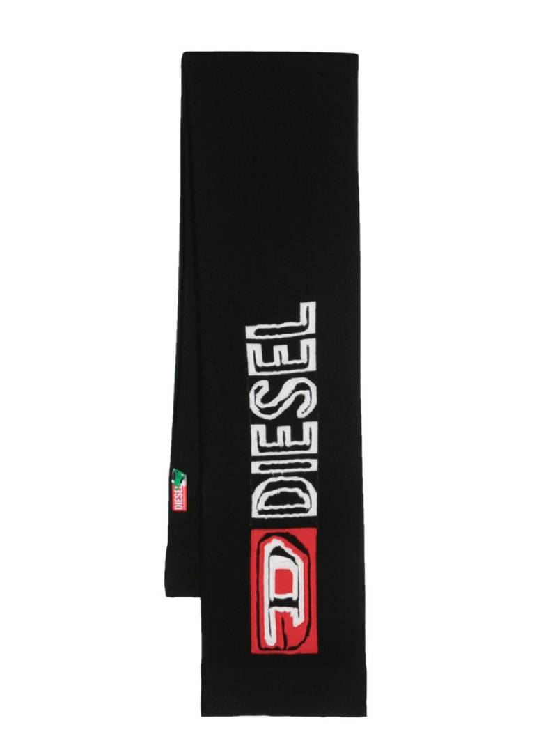 Diesel K-Peff intarsia-logo scarf - Black von Diesel