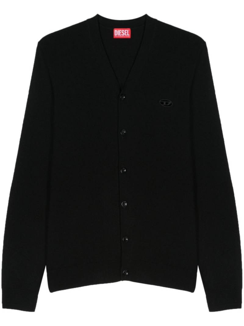 Diesel K-Zannis embroidered logo cardigan - Black von Diesel