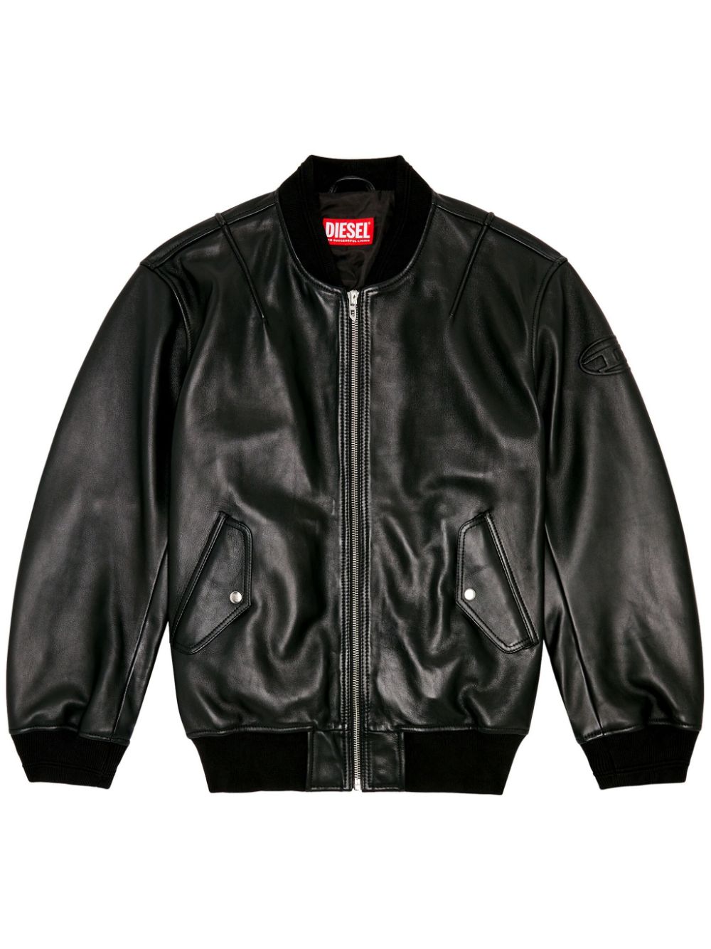 Diesel L-Pritts-New leather jacket - Black von Diesel