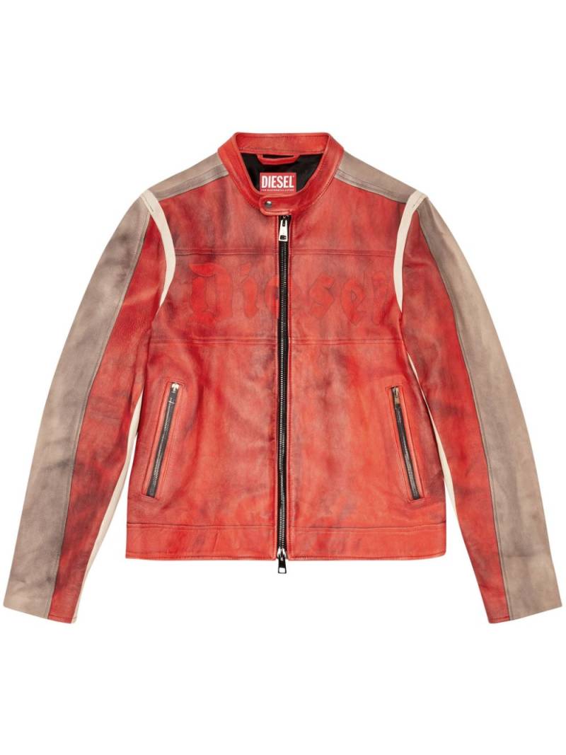 Diesel L-Ruscha leather jacket - Red von Diesel