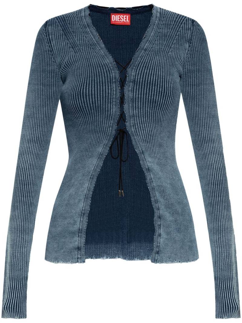 Diesel M-Acerata ribbed-knit cardigan - Blue von Diesel